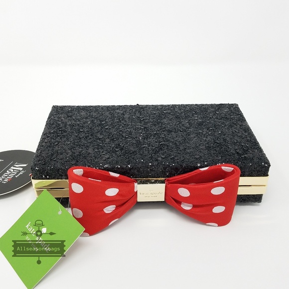 Kate spade minni mouse bow clasp clutch crossbody - Picture 2 of 8